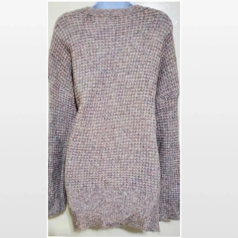 New Falls Creek Sweater Womens Plus 3X Hi Low Purple Grey Ombre Fuzzy Knit NWT - Picture 9 of 16